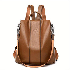 Casual Faux Leather Backpack Purse Anti-theft Shoulder Bag