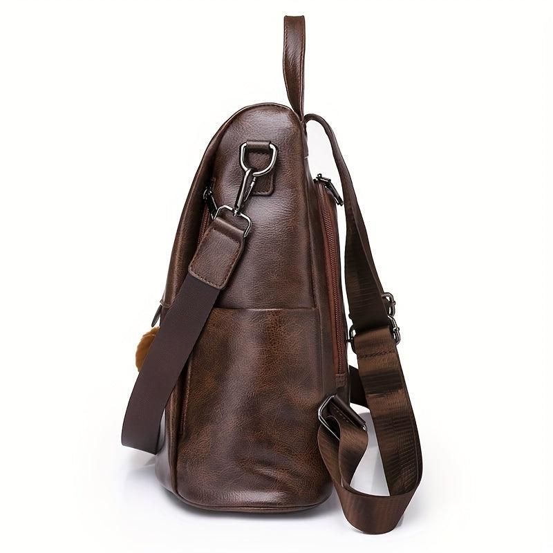 Vintage PU Leather Backpack Purse Two-way Shoulder Bag