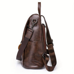 Vintage PU Leather Backpack Purse Two-way Shoulder Bag