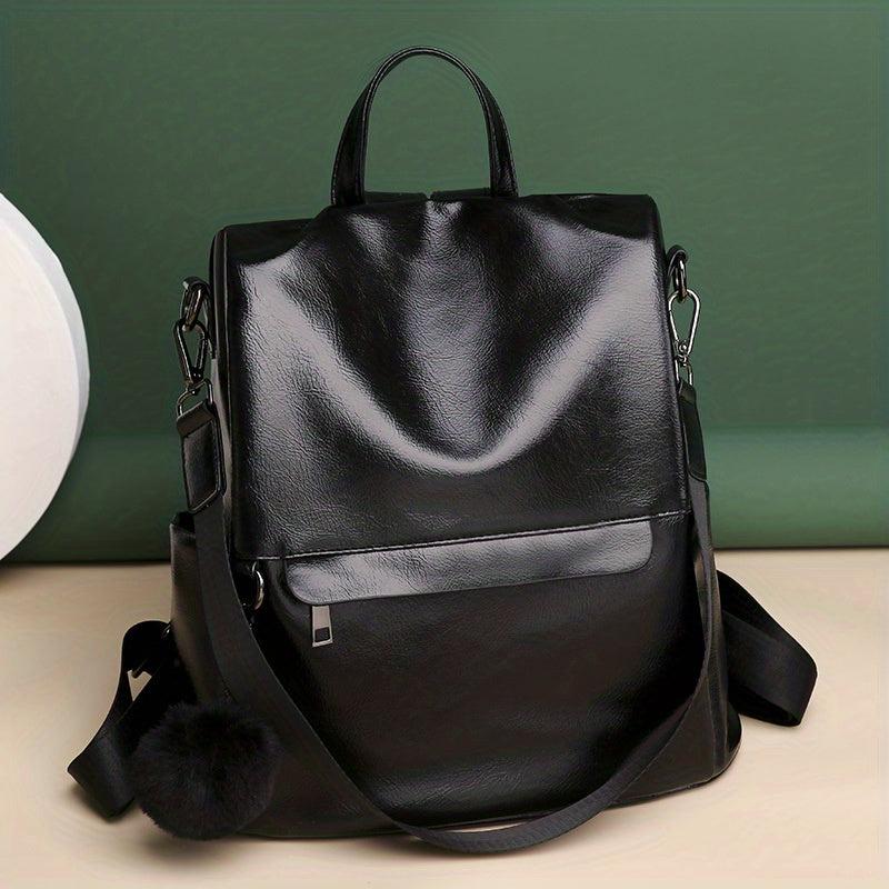 Vintage PU Leather Backpack Purse Two-way Shoulder Bag