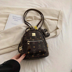 Bear Pattern Zipper Backpack for Travel Women's Bag