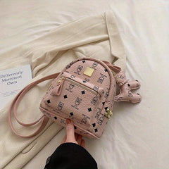 Bear Pattern Zipper Backpack for Travel Women's Bag