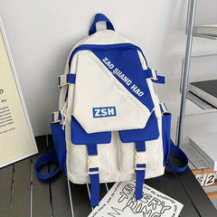 Large Capacity Backpack with Letter Graphic