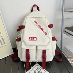 Large Capacity Backpack with Letter Graphic