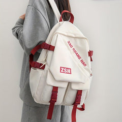 Large Capacity Backpack with Letter Graphic