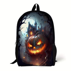 Casual Halloween Pumpkin Pattern Backpack Large Capacity Book Bag