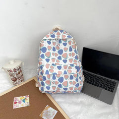 Triangle Pattern Large Capacity Preppy Backpack Nylon Lightweight Travel Bag