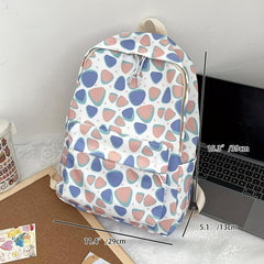 Triangle Pattern Large Capacity Preppy Backpack Nylon Lightweight Travel Bag
