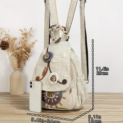 Vintage Ethnic Style Backpack Bohemian Travel Daypack Women's Casual Boho