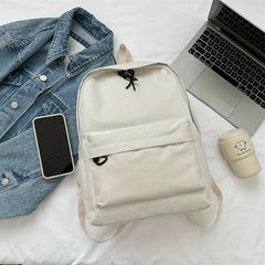 4 Pcs Solid Bag Sets Backpack with Handbag & Crossbody Bag & Pencil Pouch