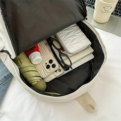 4 Pcs Solid Bag Sets Backpack with Handbag & Crossbody Bag & Pencil Pouch