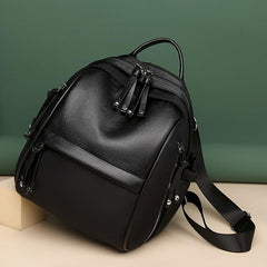 Vintage Solid Backpack Purse Convertible Strap Shoulder Bag