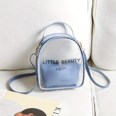 Translucent Zipper Backpack All Match Rucksack Letter Print Backpack