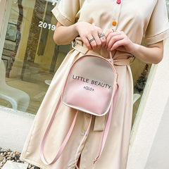 Translucent Zipper Backpack All Match Rucksack Letter Print Backpack