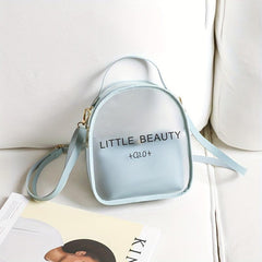 Translucent Zipper Backpack All Match Rucksack Letter Print Backpack