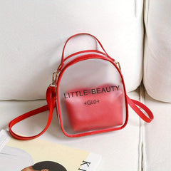 Translucent Zipper Backpack All Match Rucksack Letter Print Backpack