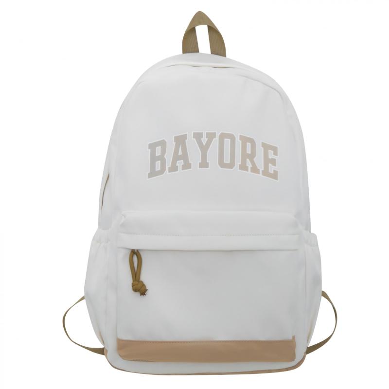 Colorblock Letter Pattern Preppy Backpack Large Capacity Backpack