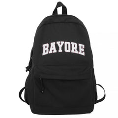 Colorblock Letter Pattern Preppy Backpack Large Capacity Backpack