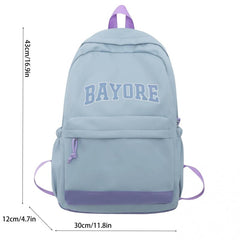 Colorblock Letter Pattern Preppy Backpack Large Capacity Backpack