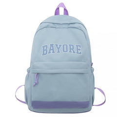 Colorblock Letter Pattern Preppy Backpack Large Capacity Backpack
