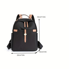 Colorblock Large Capacity Preppy Backpack Nylon Durable Lightweight Laptop Daypa