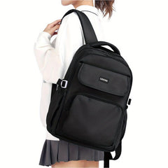Preppy Solid Zipper Backpack School Bag