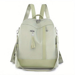 Lightweight Backpack Convertible Shoulder Bag with Tassel Decor