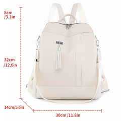 Lightweight Backpack Convertible Shoulder Bag with Tassel Decor