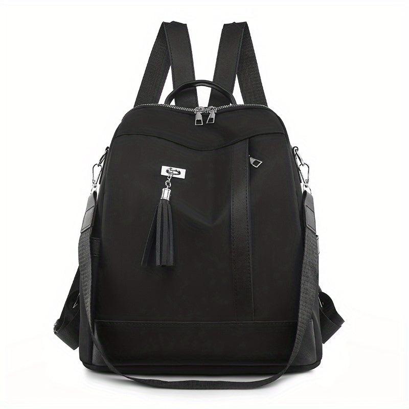 Lightweight Backpack Convertible Shoulder Bag with Tassel Decor