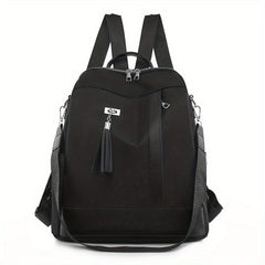 Lightweight Backpack Convertible Shoulder Bag with Tassel Decor