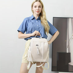 Lightweight Backpack Convertible Shoulder Bag with Tassel Decor