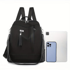 Lightweight Backpack Convertible Shoulder Bag with Tassel Decor
