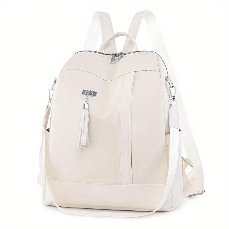 Lightweight Backpack Convertible Shoulder Bag with Tassel Decor