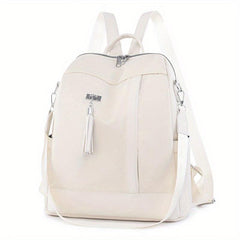 Lightweight Backpack Convertible Shoulder Bag with Tassel Decor