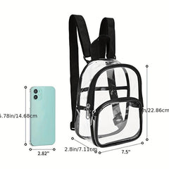 Transparent Backpack Zipper Rucksack Women's Travel Storage Bag