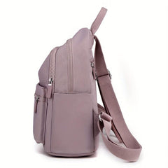 Casual Backpack For Women Solid Student Schoolbag Nylon Travel Daypack