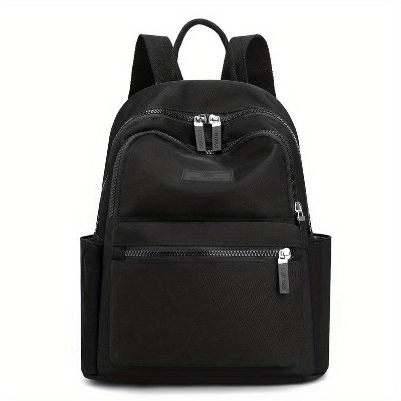 Casual Backpack For Women Solid Student Schoolbag Nylon Travel Daypack