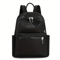 Casual Backpack For Women Solid Student Schoolbag Nylon Travel Daypack