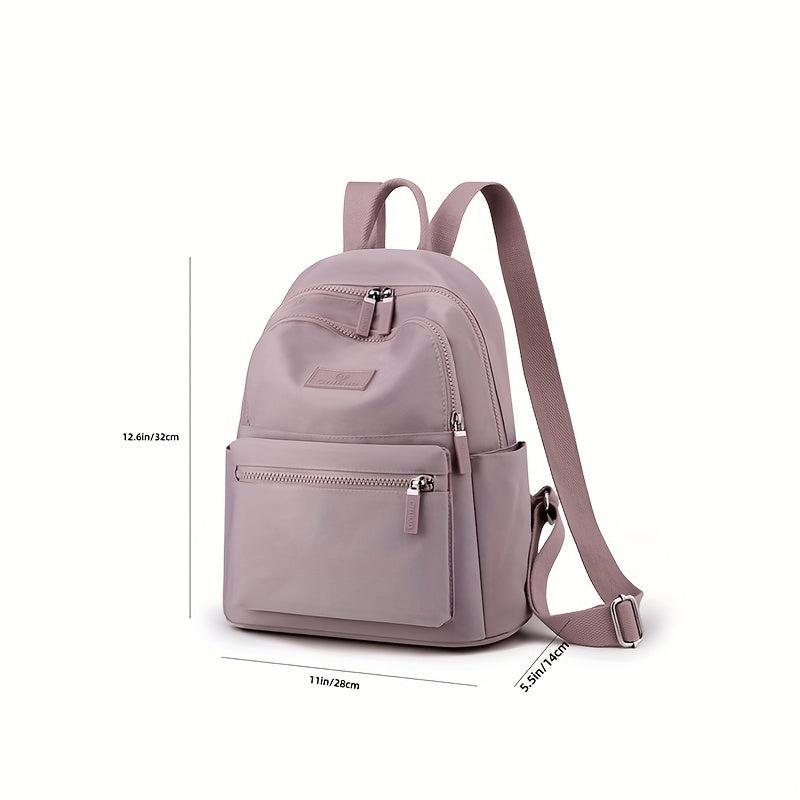 Casual Backpack For Women Solid Student Schoolbag Nylon Travel Daypack