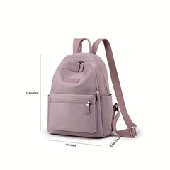 Casual Backpack For Women Solid Student Schoolbag Nylon Travel Daypack