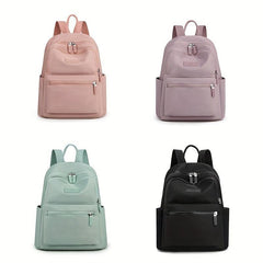 Casual Backpack For Women Solid Student Schoolbag Nylon Travel Daypack