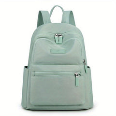 Casual Backpack For Women Solid Student Schoolbag Nylon Travel Daypack