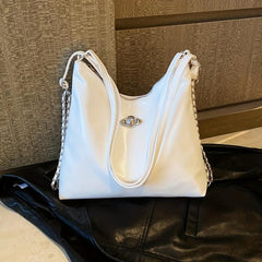 Large Capacity Hobo Bag PU Shoulder Bag Casual Handbag