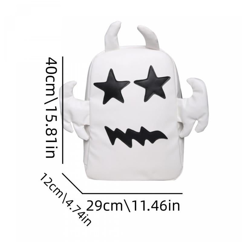 Halloween Cartoon Ghost Backpack Funny Large Capacity Daypack Women's