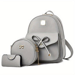 3pcs Textured Solid Bag Sets Lightweight Shoulder Bag