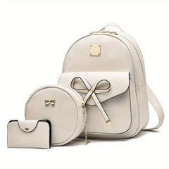 3pcs Textured Solid Bag Sets Lightweight Shoulder Bag