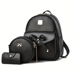 3pcs Textured Solid Bag Sets Lightweight Shoulder Bag