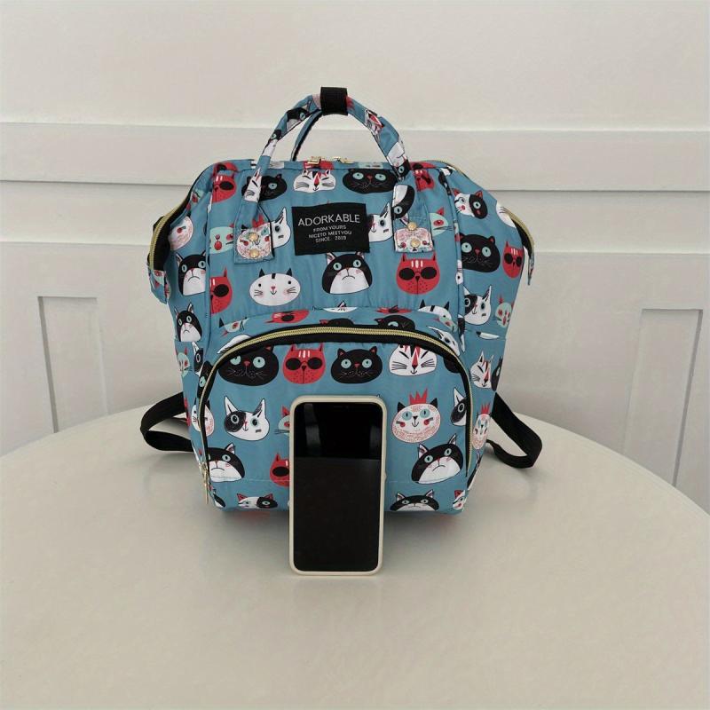 Cartoon Print Diaper Bag For Baby Lightweight Travel Backpack