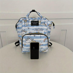Cartoon Print Diaper Bag For Baby Lightweight Travel Backpack