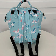 Cartoon Print Diaper Bag For Baby Lightweight Travel Backpack